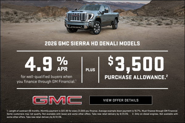 4.9% APR for well-qualified buyers when you finance through GM Financial.1

Plus, $3,500 PURCHASE...